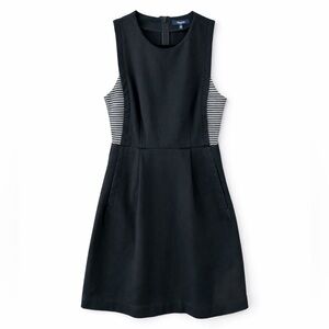 Madewell | Abroad Black Sleeveless Dress with Striped Sides Size 8